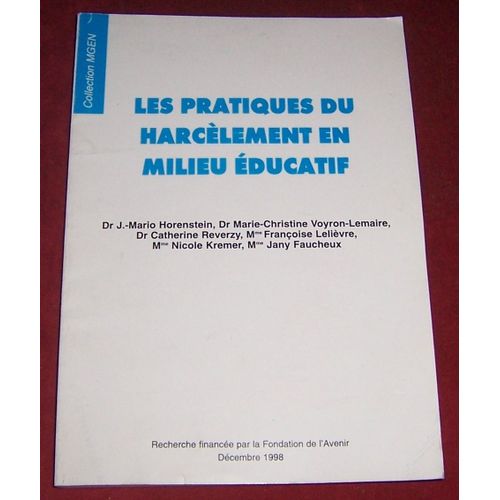 Les Pratiques Du Harcelement En Milieu Educatif