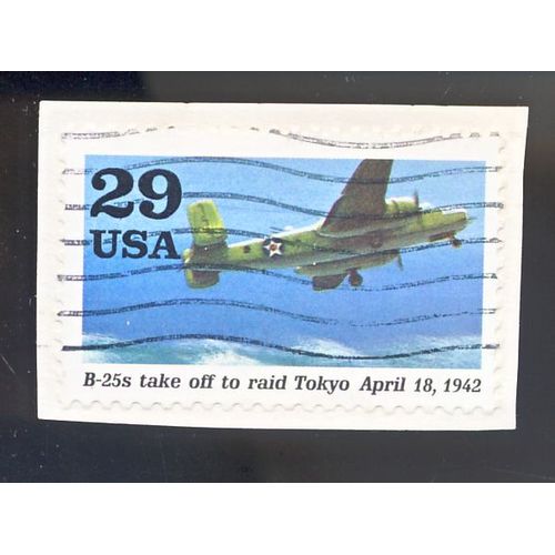 Timbre U S A, B-52s Take Off To Raid Tokyo April 18, 1942, 29 Cents Usa, Oblitérée