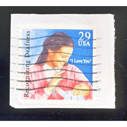 Timbre U S A, Recognizing Deafness," I Love You ", 29 Cents U S A, Oblitéré