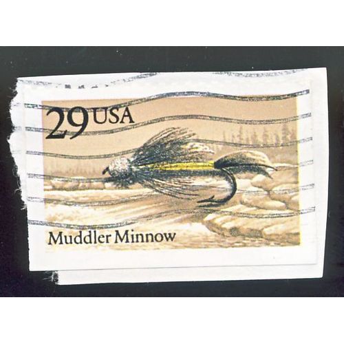 Timbre U S A, Muddler Minnow, 29 Cents U S A, Oblitéré