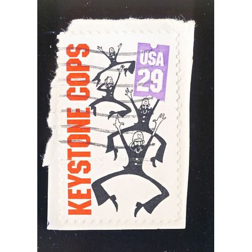 Timbre U S A, Keystone Cops, 29 Cents U S A, Oblitéré