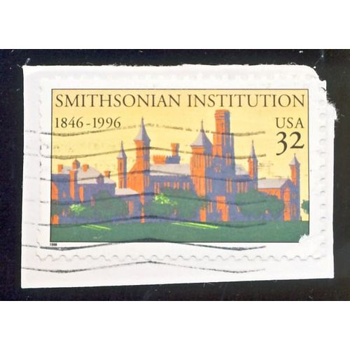 Timbre U S A,  Smithsonnian Institution 1846 - 1996, U S A 32 Cents, Oblitéré