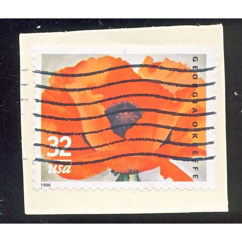 Timbre U S A,  Georgia Okeeffe, U S A 32 Cents, Oblitéré