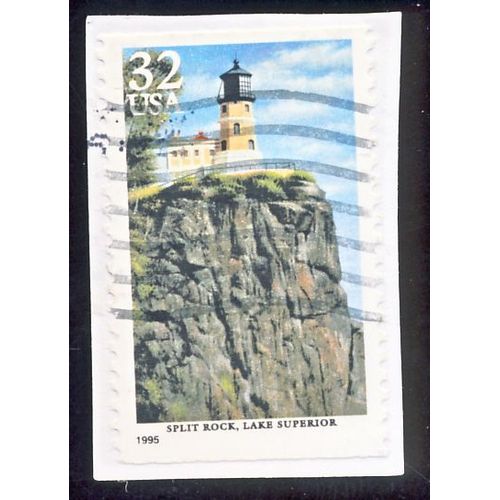 Timbre U S A,  Phare De Split Rock, Lake Superior, U S A 32 Cents, Oblitéré