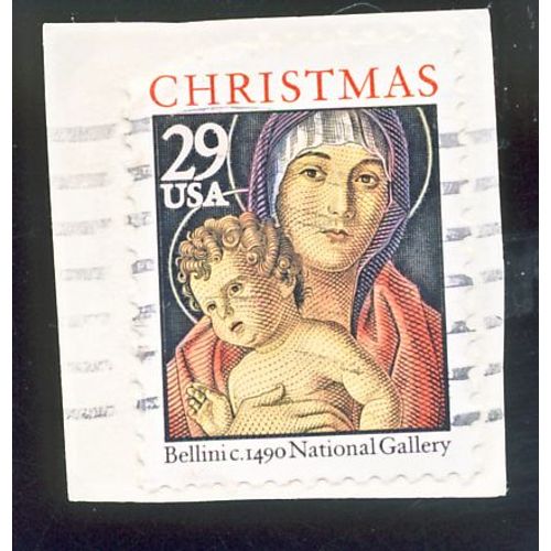 Timbre U S A, Christmas, Bellini C. 1490, National Gallery, 29 Cents U S A, Oblitéré