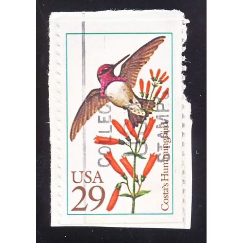 Timbre U S A, Costa's Hummingbird, U S A 29 Cents, Oblitéré