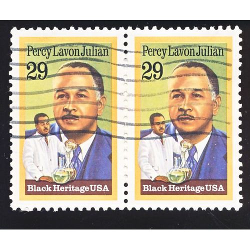 Timbre U S A, Black Heritage U S A, Percy Lavon Julian, 29 Cents, Oblitéré