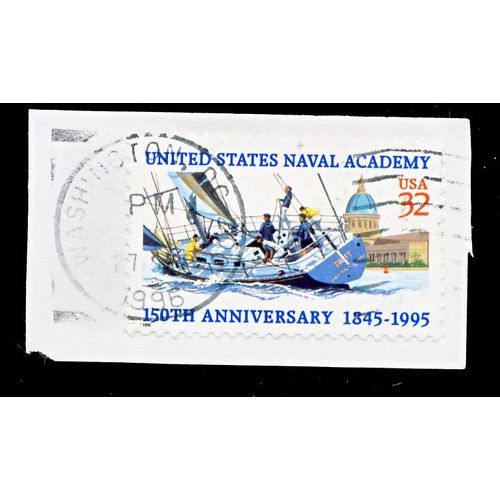 Timbre U S A, United States Navalo Academy, 150th Anniversary 1845 - 1995, U S A 32 Cents, Oblitéré