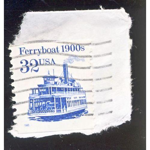 Timbre U S A, Ferryboat 1900s, U S A 32 Cents, Oblitéré