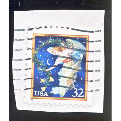 Timbre U S A,  Ange De Noël, U S A 32 Cents, Oblitéré