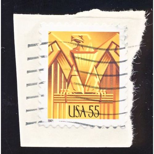 Timbre U S A, Aigle Américain, U S A 55 Cents, Oblitéré