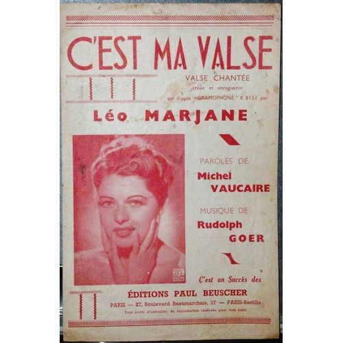C'est Ma Valse Leo Marjane 1940