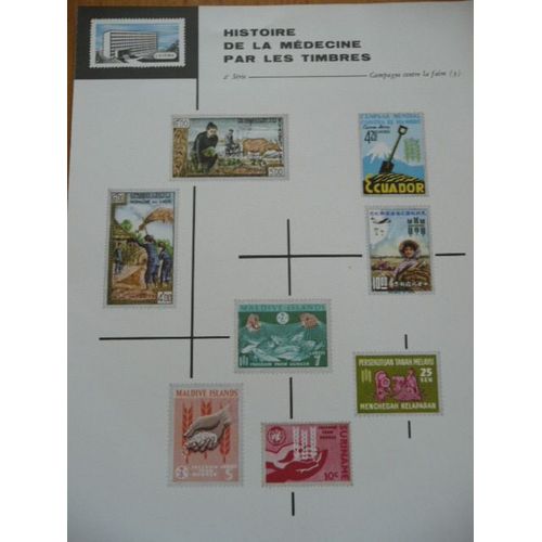 Histoire De La Médecine Par Les Timbres - Campagne Contre La Faim - Publicité Pharmaceutique Latépyrine-Quinine