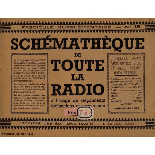 Fascicule Supplémentaire. N° 15. -