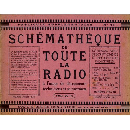 Fascicule Supplémentaire. N° 14. -