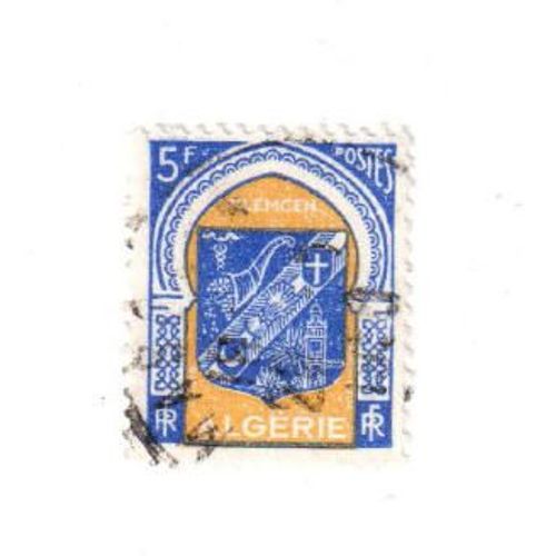 Timbre Oblitéré : Algérie (5 Francs, République Française)