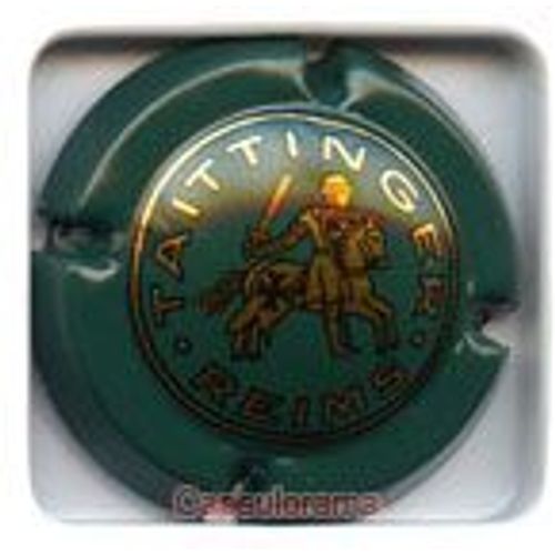 Capsule De Champagne Taittinger Vert Bouteille Et Or (Petit Dessin)