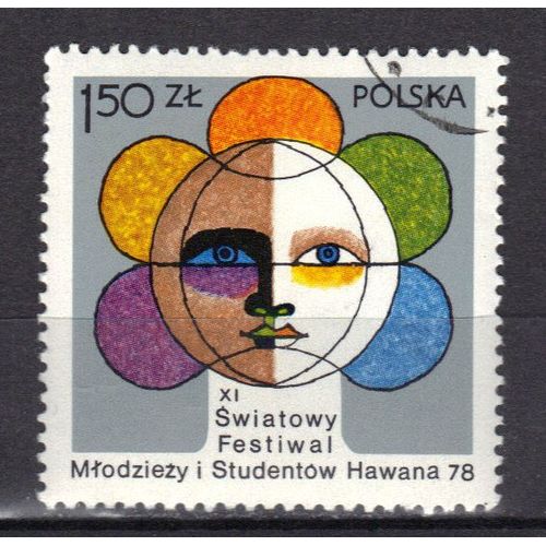 Pologne 1978 : 11è Festival Mondial De La Jeunesse Et Des Étudiants À La Havane - Timbre Oblitéré
