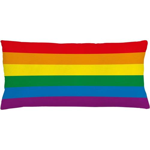 Housse De Coussin De Fiert¿¿, Drapeau De D¿¿Fil¿¿ De Couleur Arc-En-Ciel Horizontal, Th¿¿Me Libert¿¿, ¿¿Galit¿¿, Amour, Passion, Housse De Coussin Rectangulaire D¿¿Corative, .Cm X .Cm, Arc