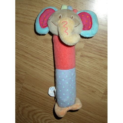 Doudou Jollybaby Jolly Baby Nattou Elephant Elefant Hochet Rose Bleu