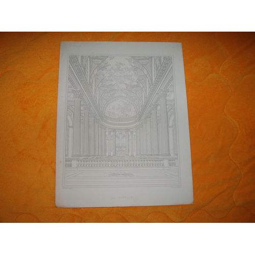 Gravure Eau-Forte La Chapelle  Diagraphe Et Pantographe Gavard / Gallerie Historique De Versailles Datant Du Xix Eme Siecle No Copy