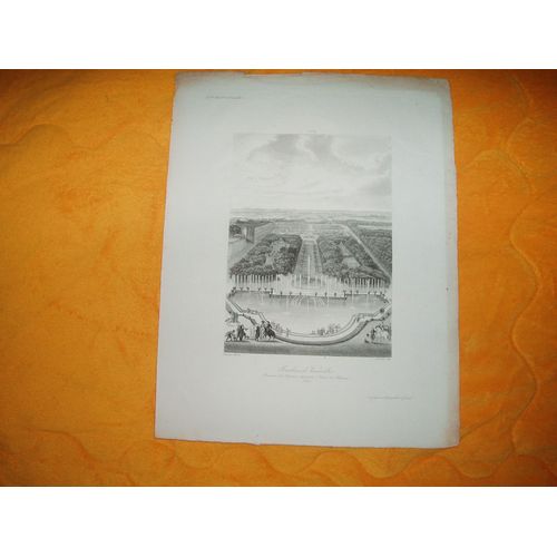 Gravure Eau-Forte  Jardins De Versailles Bassin De Neptune Et Partie Nord Du Chateau (1688)   Diagraphe Et Pantographe Gavard / Gallerie Historique De Versailles Datant Du Xix Eme Siecle No Copy