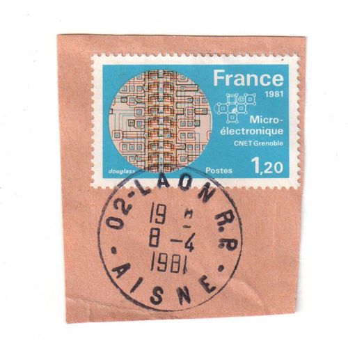 Timbre Oblitéré Sur Coin D'enveloppe : Micro Électrique, 1981