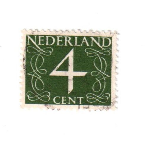 Timbre Oblitéré : Pays Bas , 4c