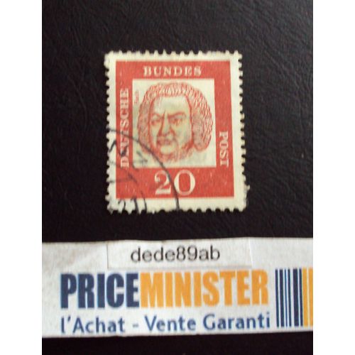 Allemagne..20 Deutsche Post.Bundes.Allemands Célèbres.Bach. Oblitéré.