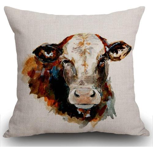 Housse De Coussin En Forme De Vache Pour Meubles D'extérieur, Décoration Carrée En Lin, Impression Double Face, Pour Maison, Bureau, Canapé, Voiture, Jardin, 45 X 45 Cm, 18 X 18 Pouces