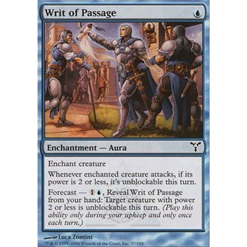 Lettre De Passage ( Writ Of Passage ) - Magic Mtg - Discorde Vf Mint 37 - C