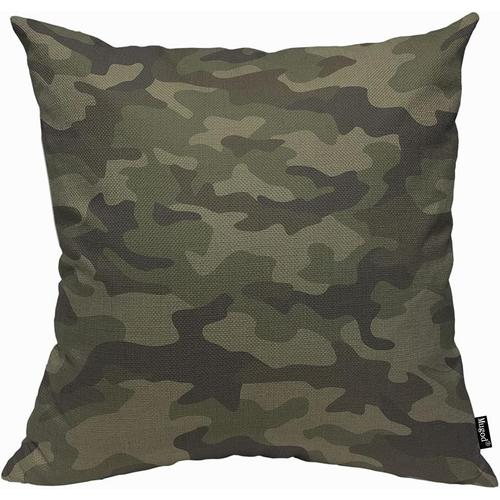 Housse De Coussin De Camouflage Militaire, Taie D'oreiller Avec Masque De Chasse De L'armée, Courbe Verte Ondulée, Taie D'oreiller Pour Hommes Et Femmes, Décoration De La Maison, Canapé, Chaise, Canapé 45x45cm/18x18 Pouces