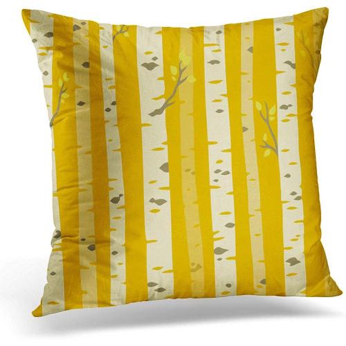 Housse De Coussin 45 X 45 Cm/18 X 18 Pouces Orange Automne Aspen Grove Motif À Carreler Bouleau Arbres Jaune Décoration D'intérieur Housse De Coussin Taie D'oreiller Carrée Pour Lit Canapé