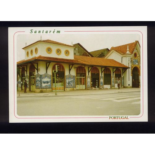 Carte Postale Postcard Santarém Mercado Antigo Decorado Com Azulejos Portugal Ancien Marché Décoré Avec Azulejos