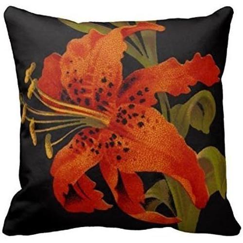 Magnifique Taie D'oreiller À Fermeture Éclair Tiger Lily, Housse De Coussin Décorative Pour La Maison, Carrée, 18x18 Pouces (Deux Côtés)