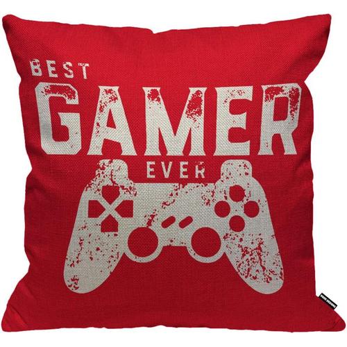 Housse De Coussin Best Gamer Ever Pour Jeux Vidéo Geek, Taie D'oreiller Pour Hommes Et Femmes, Salon, Chambre À Coucher, Canapé, Chaise, 18x18 Pouces