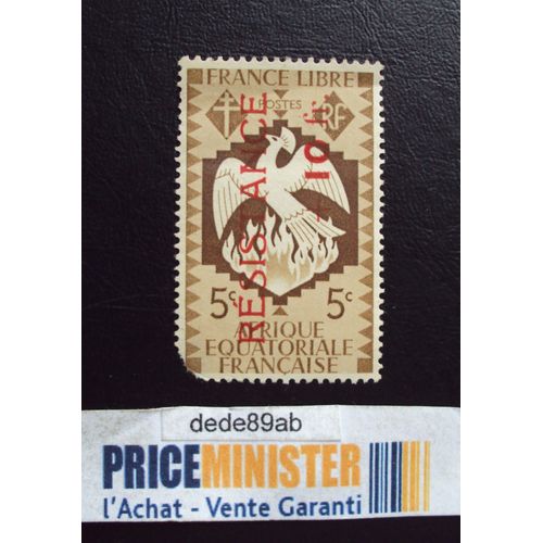 Afrique Equatoriale Française 5c France Libre..Surchargé Résistance 10f.