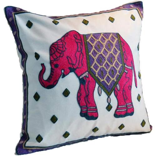 Housse De Coussin Éléphant Rouge 45 X 45 Cm, Broderie Nationale Bohème, Pendaison De Crémaillère, Décoration De Voiture, Housse De Coussin (Éléphant Rouge)