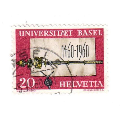 Timbre Oblitéré : Suisse, Université De Bâle, 1960