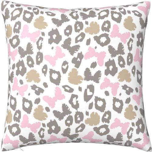 Housse De Coussin Camouflage Léopard Arcs Coeurs Imprimé Double Face En Peluche Taie D'oreiller Carrée 18 'x 18' Taie D'oreiller Housses De Coussin Creative Décoration De La Maison