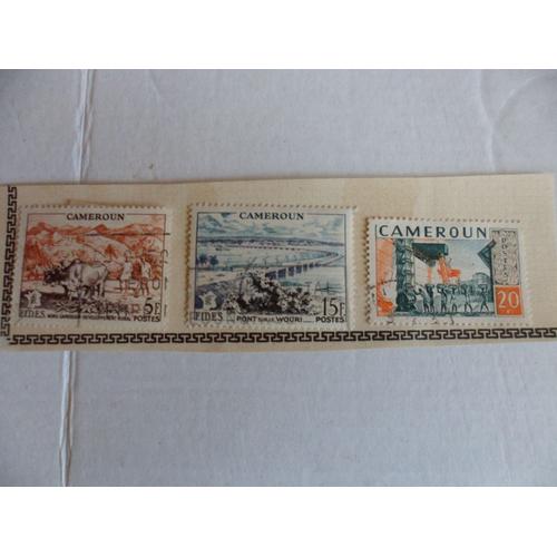 Cameroun 1959 Lot De 3 Timbres Oblitérés Sur Charniere