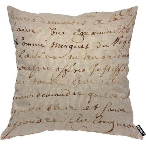 Housse De Coussin Avec Inscription Française, Belle Écriture Manuscrite, Phrase Artistique, Police Vintage De Luxe, 45,7 X 45,7 Cm, Décorative Pour Homme, Femme, Garçon, Fille, Cha