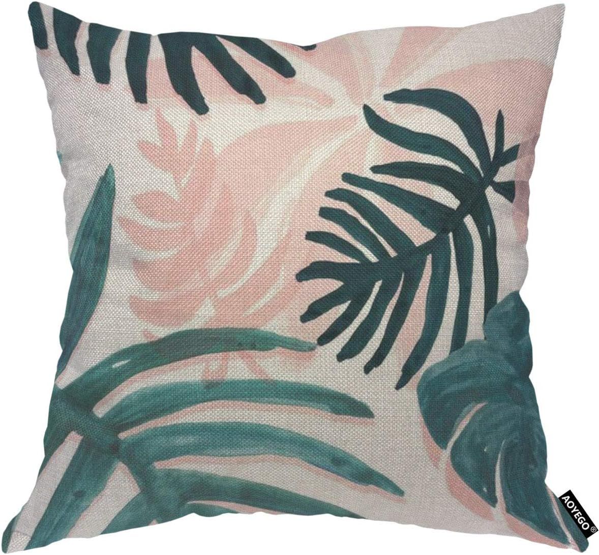 Housse De Coussin En Forme De Palmier, Feuilles De Bananier, Feuillage Botanique, Verdure, Nature, Ethnique, Vert, 45,7 X 45,7 Cm, Décoration Pour Homme, Femme, Garçon, Fille, Cham