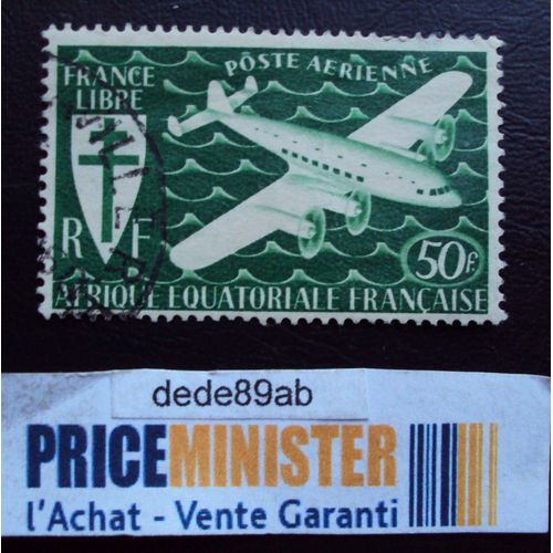 Afrique Equatoriale Française..50f France Libre.Série Avion. Oblitéré.