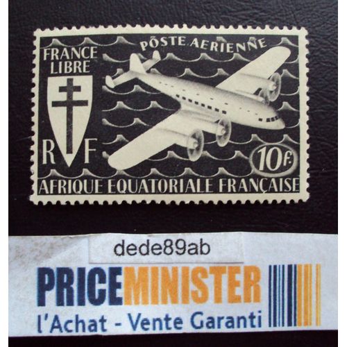 Afrique Equatoriale Française..10f France Libre.Série Avion.