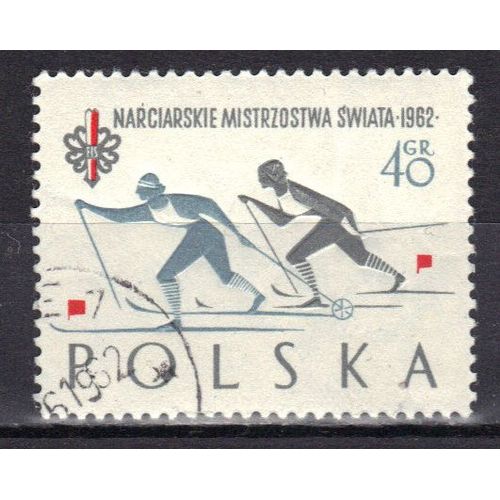 Pologne 1962 : Championnats Internationaux De Sports D'hiver À Zakopane : Skieuses - Timbre Oblitéré