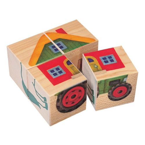 4 Cubes Puzzle Pour Bébé La Ferme