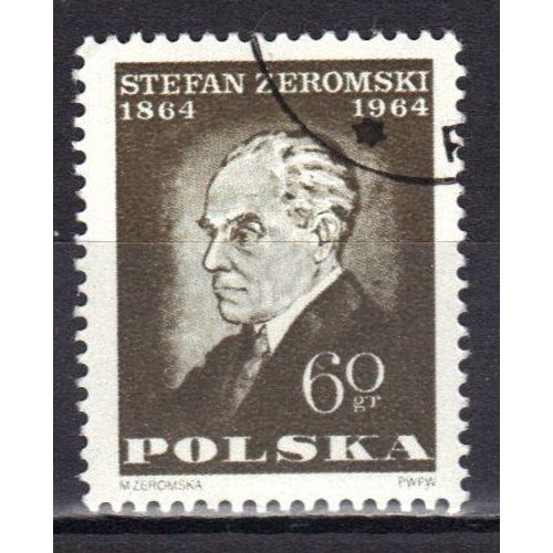 Pologne 1964 : Centenaire De La Naissance De L'écrivain Stefan Zeromski - Timbre Oblitéré