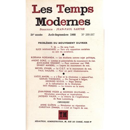 Les Temps Modernes N°266-267