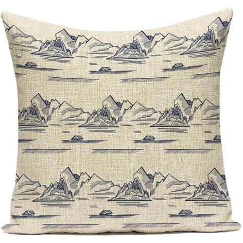 Housse De Coussin Décorative À Motif De Cocotier Et D'oiseau, Taies D'oreiller Carrées Pour Canapé-Lit, Décoration D'intérieur 45x45cm/18x18 Pouces - No.1